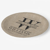 独自のBurlapロゴのアニバーサリーモノグラムの作成 ペーパープレート (アングル)