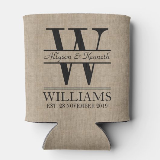 独自のBurlapロゴのアニバーサリーモノグラムの作成 缶クーラー (裏面)