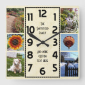 独自のDeco 6フォトコラージュの作成マーブル スクエア壁時計 (正面)