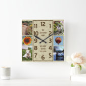 独自のDeco 6フォトコラージュブラウンいかりを作成 スクエア壁時計 (ホーム)