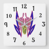 独自のDIYフローラアーカスタムトのパーソナライズされた作成 スクエア壁時計 (正面)