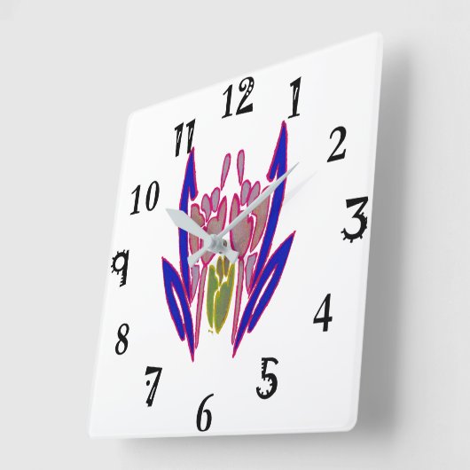 独自のDIYフローラアーカスタムトのパーソナライズされた作成 スクエア壁時計 (傾斜)