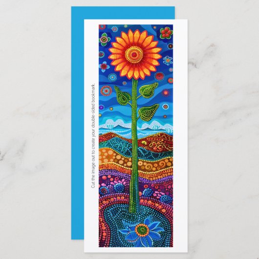 独自のDot Art Sunflowerブックマークカードの作成 (正面/裏面)