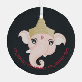 独自のGaneshのカラフル作成 ガラスオーナメント (裏面)