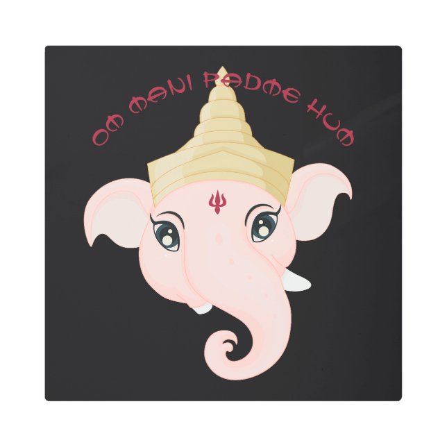 独自のGaneshのカラフル作成 メタルプリント (正面)