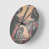 独自のHakuna Matata Masaiを作成すガーリーる ラウンド壁時計 (傾斜)