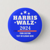 独自のHarris Walz 2024を作成 缶バッジ (正面)