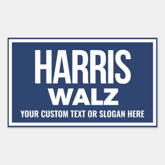 独自のHarris Walz 2024を作成 長方形シール (正面)
