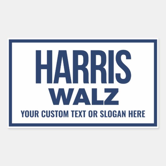 独自のHarris Walz 2024を作成 長方形シール (正面)