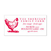 独自のHenファーム素朴差出人住所の作成 セルフインキングスタンプ (デザイン)