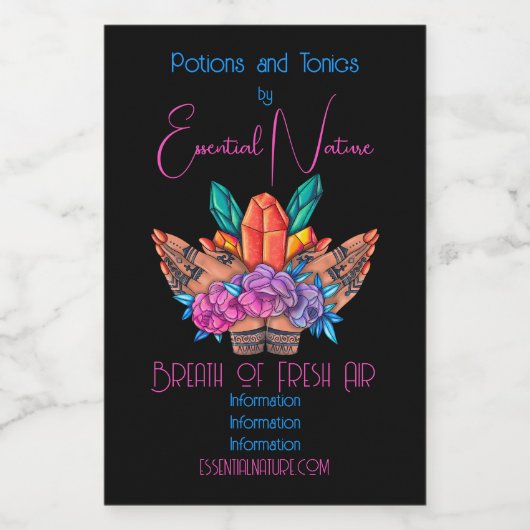 独自のHennaハンズクリスタルとバラを作成 フードラベル (シングルラベル)