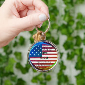 独自のI LOVE USAを作成 キーホルダー (手)