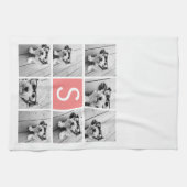 独自のInstagramコラージュのモノグラムをカスタム作成 キッチンタオル (横)