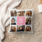 独自のInstagramコラージュのモノグラムをカスタム作成 クッション (ブランケット)
