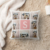 独自のInstagramコラージュのモノグラムをカスタム作成 クッション (ブランケット)