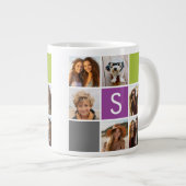 独自のInstagramコラージュのモノグラムをカスタム作成 ジャンボコーヒーマグカップ (正面右)