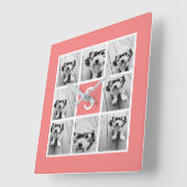 独自のInstagramコラージュのモノグラムをカスタム作成 スクエア壁時計 (傾斜)