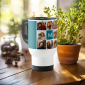 独自のInstagramコラージュのモノグラムをカスタム作成 トラベルマグ