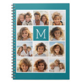 独自のInstagramコラージュのモノグラムをカスタム作成 ノートブック (正面)