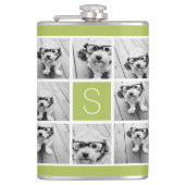 独自のInstagramコラージュのモノグラムをカスタム作成 フラスク (正面)