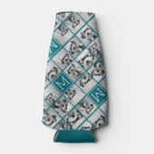 独自のInstagramコラージュのモノグラムをカスタム作成 ボトルクーラー (正面)