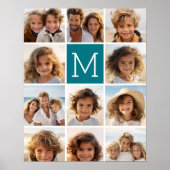 独自のInstagramコラージュのモノグラムをカスタム作成 ポスター (正面)