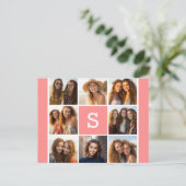 独自のInstagramコラージュのモノグラムをカスタム作成 ポストカード (スタンド正面)