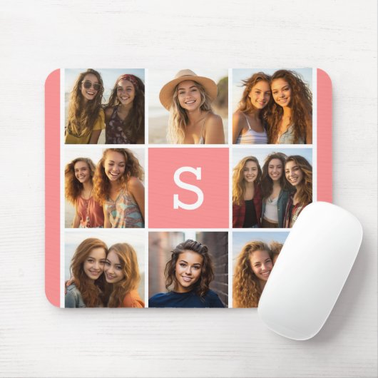 独自のInstagramコラージュのモノグラムをカスタム作成 マウスパッド (マウス)