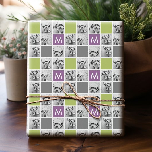 独自のInstagramコラージュのモノグラムをカスタム作成 ラッピングペーパー