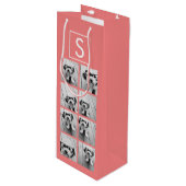 独自のInstagramコラージュのモノグラムをカスタム作成 ワインギフトバッグ (正面アングル)