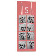 独自のInstagramコラージュのモノグラムをカスタム作成 ワインギフトバッグ (正面)