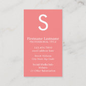 独自のInstagramコラージュのモノグラムをカスタム作成 名刺 (裏面)