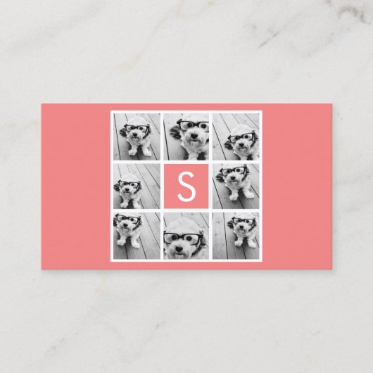 独自のInstagramコラージュのモノグラムをカスタム作成 名刺 (正面)