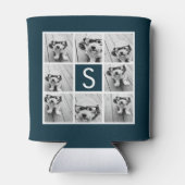 独自のInstagramコラージュのモノグラムをカスタム作成 缶クーラー (裏面)