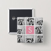 独自のInstagramコラージュのモノグラムをカスタム作成 缶バッジ (正面&裏面)