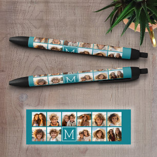 独自のInstagramコラージュのモノグラムをカスタム作成 黒ボールペン