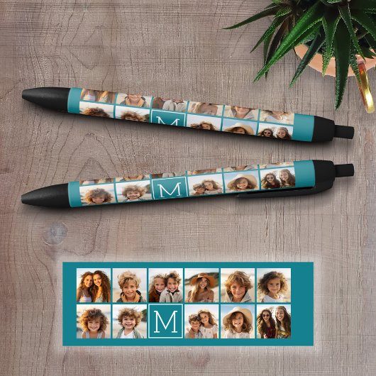 独自のInstagramコラージュのモノグラムをカスタム作成 黒ボールペン