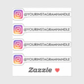 独自のInstagramソーシャルメディアハンドル名を作成する シール (シート)