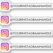 独自のInstagramソーシャルメディアハンドル名を作成する シール (正面)