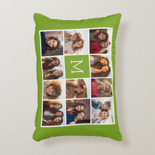 独自のInstagramフォトコラージュの作成ライム アクセントクッション (正面(垂直))