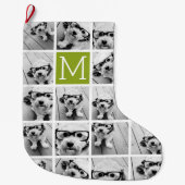 独自のInstagramフォトコラージュの作成ライム ラージクリスマスストッキング (正面)