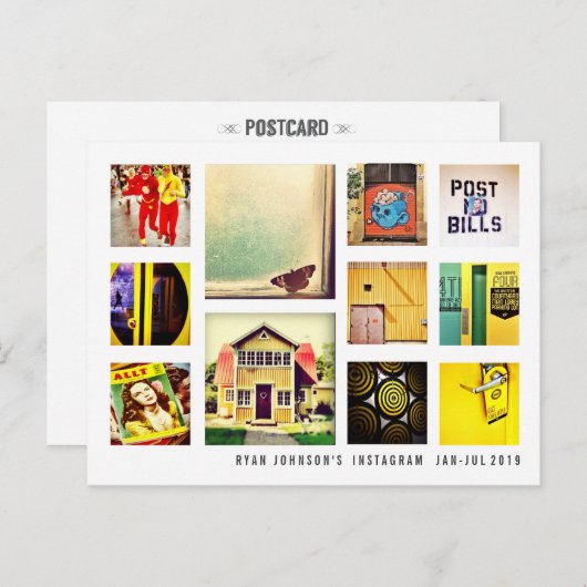 独自のInstagramフォトコラージュポストカードの作成 ポストカード (正面/裏面)