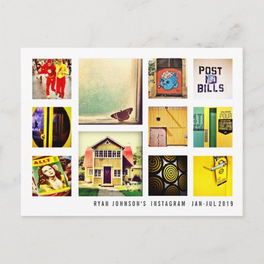 独自のInstagramフォトコラージュポストカードの作成 ポストカード (正面)