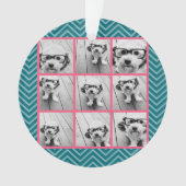 独自のInstagramフォトコラージュ9枚の写真を作成 オーナメント (正面)