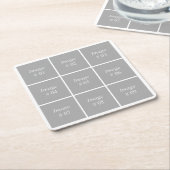 独自のInstagramフォトコレクションを作成する スクエアペーパーコースター (アングル)