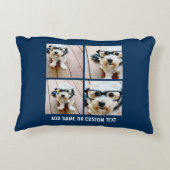 独自のInstagram Collage Navy 4写真の作成 アクセントクッション (裏面)