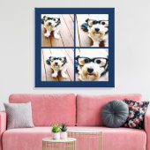独自のInstagram Collage Navy 4写真の作成 キャンバスプリント (インサイチュ (リビング))