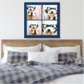 独自のInstagram Collage Navy 4写真の作成 キャンバスプリント (インサイチュ (寝室))