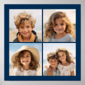 独自のInstagram Collage Navy 4写真の作成 ポスター (正面)