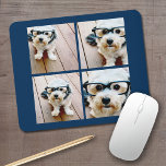 独自のInstagram Collage Navy 4写真の作成 マウスパッド<br><div class="desc">4つの正方形の写真を使用して個人的なユニークギフトを作成する。または保ヒバの子犬とトレンディーを作ることができる。変更をもし行うには、ツークリックルの写真を調整する必要がある。</div>